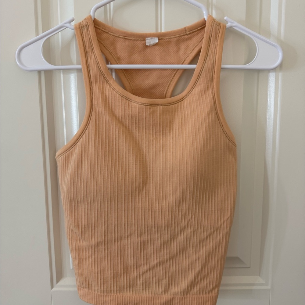 Lululemon Ebb to Street Cropped Tank (peach bellini)
